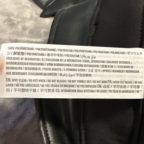 Abercrombie & Fitch Womens Black Small Paperbag 90's Straight Faux Leather Pants - Picture 7 of 11